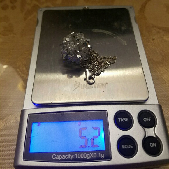 925 necklace with a crystal ball  pendent - Picture 5 of 6